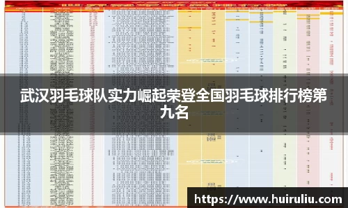 武汉羽毛球队实力崛起荣登全国羽毛球排行榜第九名